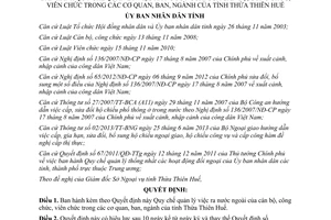 Quyết định 70/2014/QĐ-UBND quản lý việc ra nước ngoài cán bộ công viên chức cơ quan ban ngành Thừa Thiên Huế