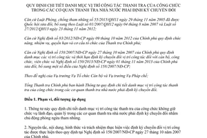 Thông tư 10/2014/TT-TTCP hướng dẫn danh mục vị trí thanh tra công chức cơ quan định kỳ chuyển đổi