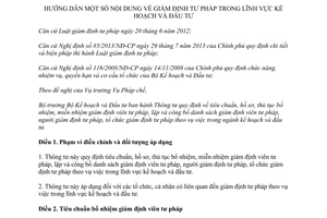 Thông tư 07/2014/TT-BKHĐT hướng dẫn giám định tư pháp kế hoạch đầu tư