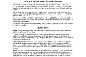 Quyết định 2101/QĐ-UBND 2014 thủ tục hành chính thuộc thẩm quyền giải quyết của Sở Công Thương An Giang