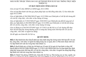 Quyết định 68/2014/QĐ-UBND nâng bậc lương trước hạn người lao động cơ quan Nhà nước tỉnh Lào Cai