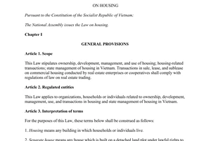 Law No. 65/2014/QH13 on housing