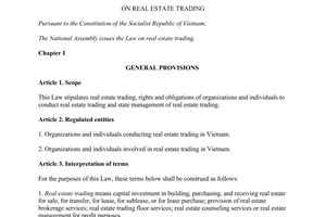 Law No. 66/2014/QH13 on real estate trading