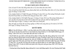 Quyết định 32/2014/QĐ-UBND sửa đổi 11/2014/QĐ-UBND hỗ trợ đầu tư trồng rừng Sơn La