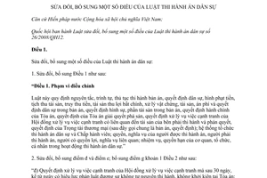 Luật Thi hành án dân sự sửa đổi 2014