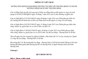 Thông tư liên tịch 45/2014/TTLT-BYT-BLĐTBXH giám định thương tật thương binh người hưởng chính sách thương binh