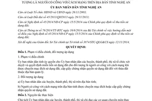 Quyết định 89/2014/QĐ-UBND ủy quyền Ủy ban nhân dân huyện xét miễn giảm tiền sử dụng đất người có công Nghệ An