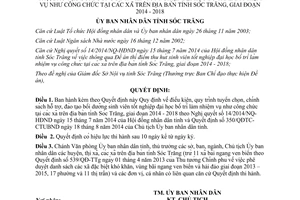 Quyết định 26/2014/QĐ-UBND tuyển chọn hỗ trợ đào tạosinh viên tốt nghiệp đại học Sóc Trăng 2014 2018