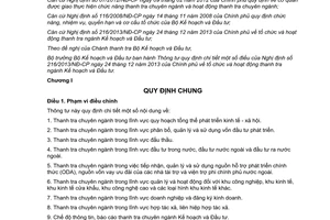 Thông tư 08/2014/TT-BKHĐT hướng dẫn 216/2013/NĐ-CP tổ chức hoạt động thanh tra ngành Kế hoạch Đầu tư