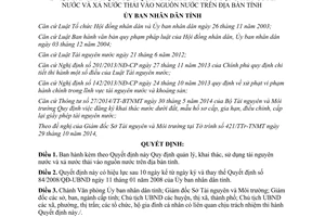 Quyết định 71/2014/QĐ-UBND quản lý khai thác sử dụng tài nguyên nước xả nước thải nguồn nước Thừa Thiên Huế