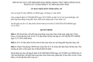 Quyết định 4069/QĐ-UBND năm 2014 phối hợp thực hiện chính sách pháp luật bảo hiểm y tế Long An