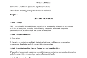 Law No. 68/2014/QH13 on enterprises