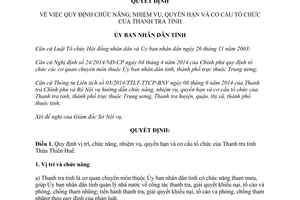Quyết định 2495/QĐ-UBND năm 2014 chức năng nhiệm vụ quyền hạn tổ chức Thanh tra Thừa Thiên Huế