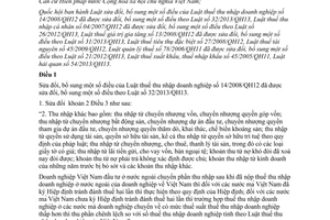 Luật sửa đổi các Luật về thuế 2014