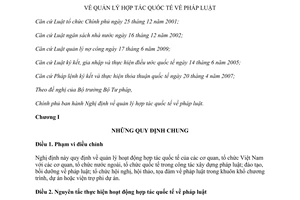 Nghị định 113/2014/NĐ-CP quản lý hợp tác quốc tế pháp luật