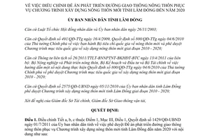 Quyết định 2580/QĐ-UBND điều chỉnh đề án phát triển đường giao thông nông thôn Lâm Đồng 2014