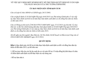 Quyết định 1245/QĐ-UBND 2014 Quy định mức chi hỗ trợ di dân định canh đi cư Kon Tum