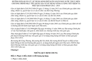 Thông tư liên tịch 45/2014/TTLT-BCT-BTC-BKHĐT quản lý ngân sách sử dụng năng lượng tiết kiệm hiệu quả