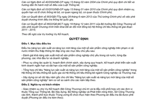 Quyết định 10867/QĐ-BCT 2014 điều tra năng lực sản xuất năng lực mới tăng của sản phẩm công nghiệp