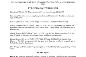 Quyết định 32/2014/QĐ-UBND hoạt động khuyến công Hòa Bình