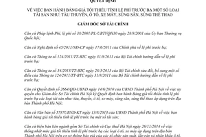 Quyết định 6911/QĐ-STC 2014 giá tối thiểu tính lệ phí trước bạ tàu thuyền ô tô xe máy súng săn súng thể thao Hà Nội