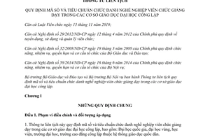 Thông tư liên tịch 36/2014/TTLT-BGDĐT-BNV mã số tiêu chuẩn chức danh nghề nghiệp viên chức giảng dạy đại học công lập