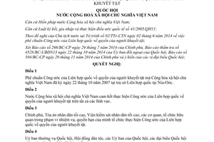 Nghị quyết 84/2014/QH13 phê chuẩn Công ước Liên hợp quốc quyền người khuyết tật