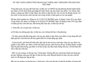 Chỉ thị 5105/CT-BGDĐT 2014 chấn chỉnh dạy học thêm giáo dục tiểu học