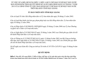 Quyết định 31/2014/QĐ-UBND sửa đổi 18/2013/QĐ-UBND Quy chế bảo vệ bí mật nhà nước Hậu Giang