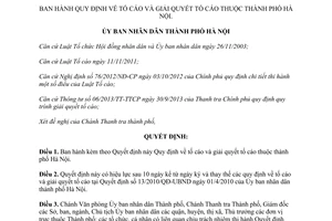 Quyết định 79/2014/QĐ-UBND tố cáo giải quyết tố cáo Hà Nội