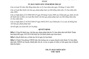 Quyết định 3623/QĐ-UBND 2014 danh mục văn bản pháp luật Ủy ban Bình Thuận đến 30/9/2014 hết hiệu lực thi hành