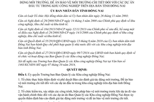 Quyết định 3532/QĐ-UBND 2014 ủy quyền thẩm định Báo cáo đánh giá tác động môi trường đầu tư Đồng Nai