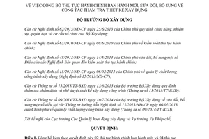 Quyết định 1331/QĐ-BXD 2014 công bố thủ tục hành chính mới sửa đổi bổ sung thẩm tra thiết kế xây dựng