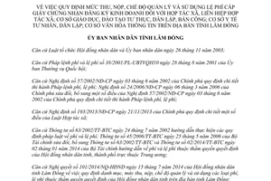 Quyết định 61/2014/QĐ-UBND Lệ phí cấp giấy chứng nhận đăng ký kinh doanh Lâm Đồng