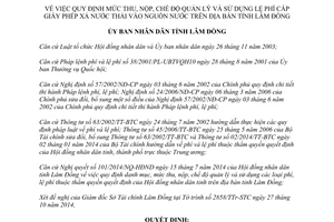 Quyết định 59/2014/QĐ-UBND thu nộp quản lý Lệ phí cấp giấy phép xả nước thải Lâm Đồng