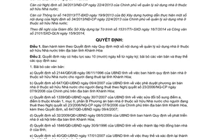 Quyết định 22/2014/QĐ-UBND quản lý sử dụng nhà ở thuộc sở hữu Nhà nước Khánh Hòa