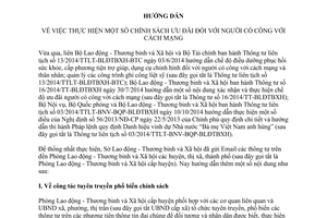 Hướng dẫn 2092/HD-SLĐTBXH-NCC ưu đãi người có công cách mạng Bình Định 2014