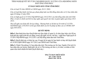 Quyết định 53/2014/QĐ-UBND hỗ trợ kinh phí dạy nghề cao đẳng trung cấp nghề bổ túc văn hóa 37/2011/NQ-HĐND Vĩnh Phúc