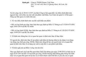 Công văn 1522/GSQL-GQ2 năm 2014 thủ tục điều chỉnh định mức nguyên liệu