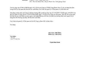 Công văn 1528/GSQL-GQ2 2014 sử dụng hóa đơn bộ hồ sơ hải quan làm thủ tục xuất khẩu