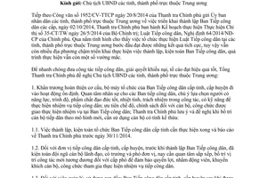 Công văn 2826/TTCP-BTCDTW năm 2014 thực hiện Luật Tiếp công dân văn bản hướng dẫn