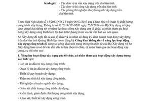 Công văn 1869/SXD-QLHĐXD năm 2014 công khai thông tin năng lực hoạt động xây dựng Quảng Bình