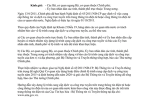 Công văn 3386/BTTTT-THH năm 2014 cung cấp dịch vụ công trực tuyến theo 43/2011/NĐ-CP