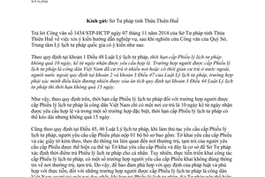 Công văn 541/TTLLTPQG-HCTH 2014 hướng dẫn nghiệp vụ cấp Phiếu lý lịch tư pháp