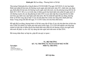 Công văn 15964/BTC-NSNN 2014 cung cấp số liệu chỉ tiêu đảm bảo xã hội