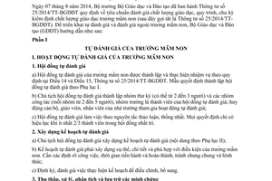Công văn 6339/BGDĐT-KTKĐCLGD 2014 hướng dẫn tự đánh giá ngoài trường mầm non