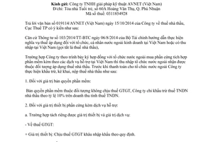 Công văn 9704/CT-TTHT 2014 chính sách thuế nhà thầu Hồ Chí Minh