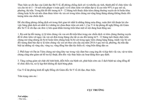 Công văn 1250/DP-VX 2014 tiêm bổ sung tiêm vét vắc xin sởi phòng chống dịch