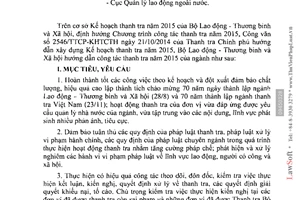 Công văn 4251/LĐTBXH-TTr 2014 hướng dẫn công tác thanh tra 2015