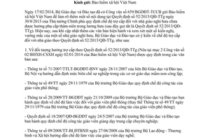 Công văn 6499/BGDĐT-TCCB 2014 trợ cấp nhà giáo nghỉ hưu chưa được hưởng phụ cấp thâm niên